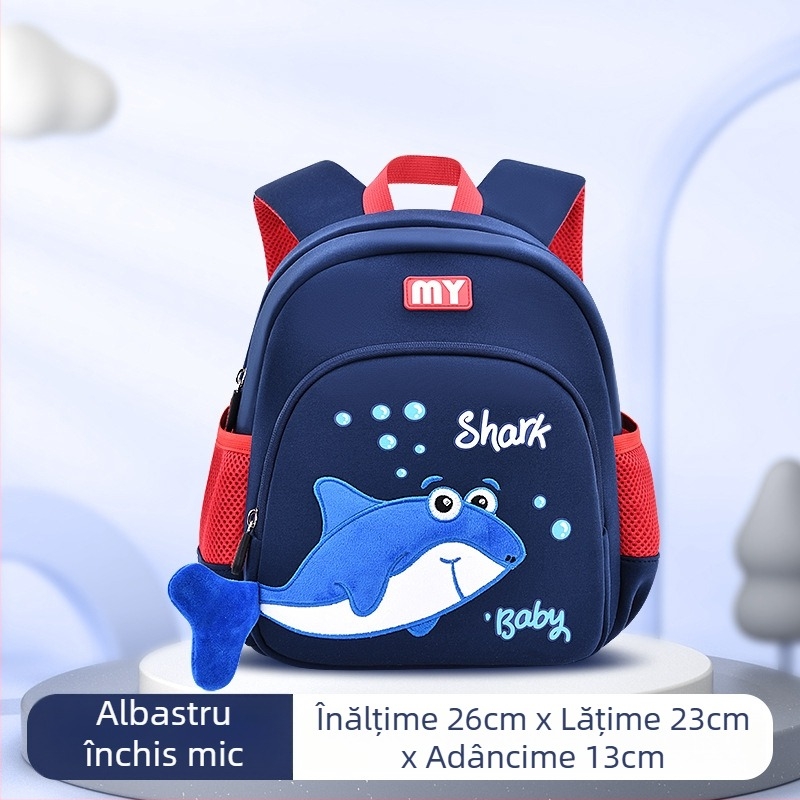 Rucsac pentru grădiniță, design cu balenă, material diving cloth, respirabil, impermeabil, rezistent la abraziune, bretele curbate