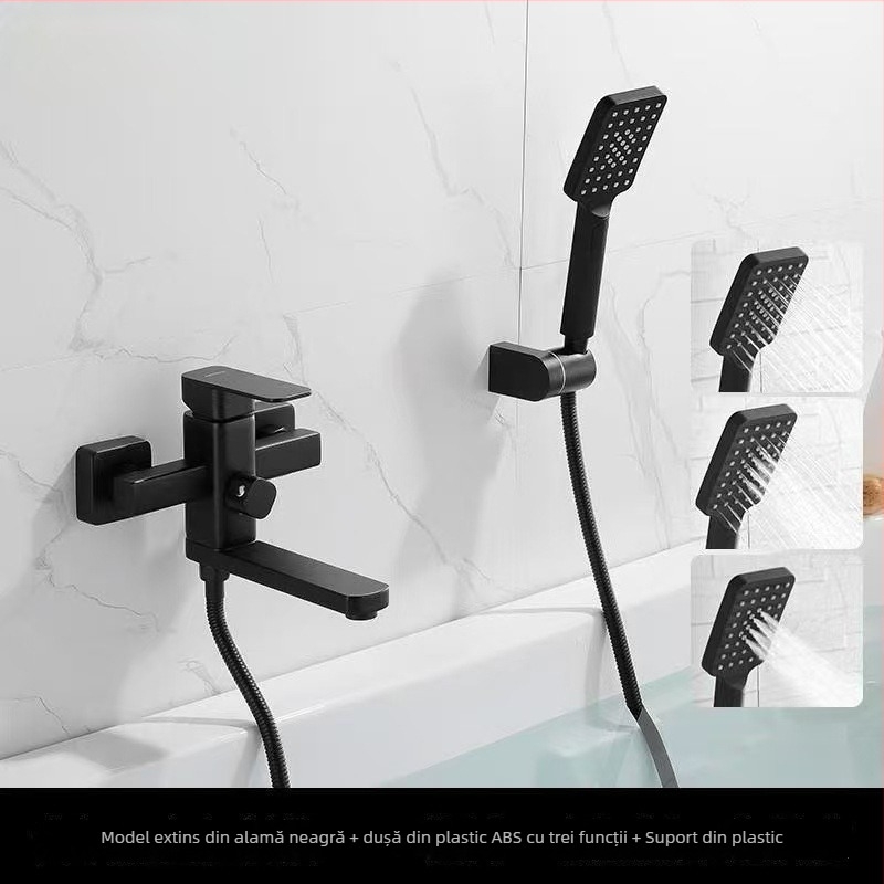 Robinet de baie din cupru cu amestec cald/rece, montare pe perete, miez ceramic, 20 mm intrare/ieșire