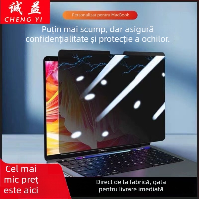 Folie magnetică de protecție a intimității pentru MacBook – material PET cu adsorbție electrostatică, compatibil cu notebook Apple, probă personalizată