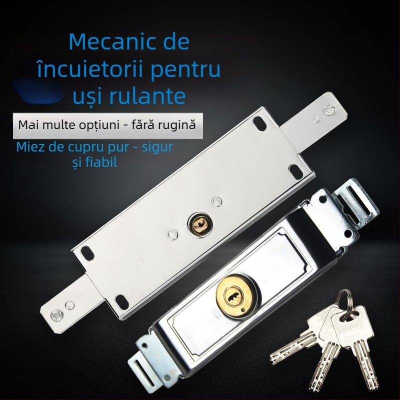 Încuietoare pentru uși de rulare cu cilindru din cupru, tip mortise, încuietoare universală medie, model Joq2z_1625456541509, cod F9650097698146