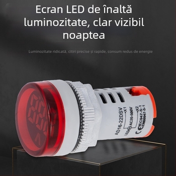 Seria Ad16 Voltmetru AC cu afișaj digital, indicator luminos integrat, buton rotund sau pătrat