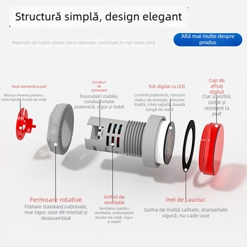 Seria Ad16 Voltmetru AC cu afișaj digital, indicator luminos integrat, buton rotund sau pătrat