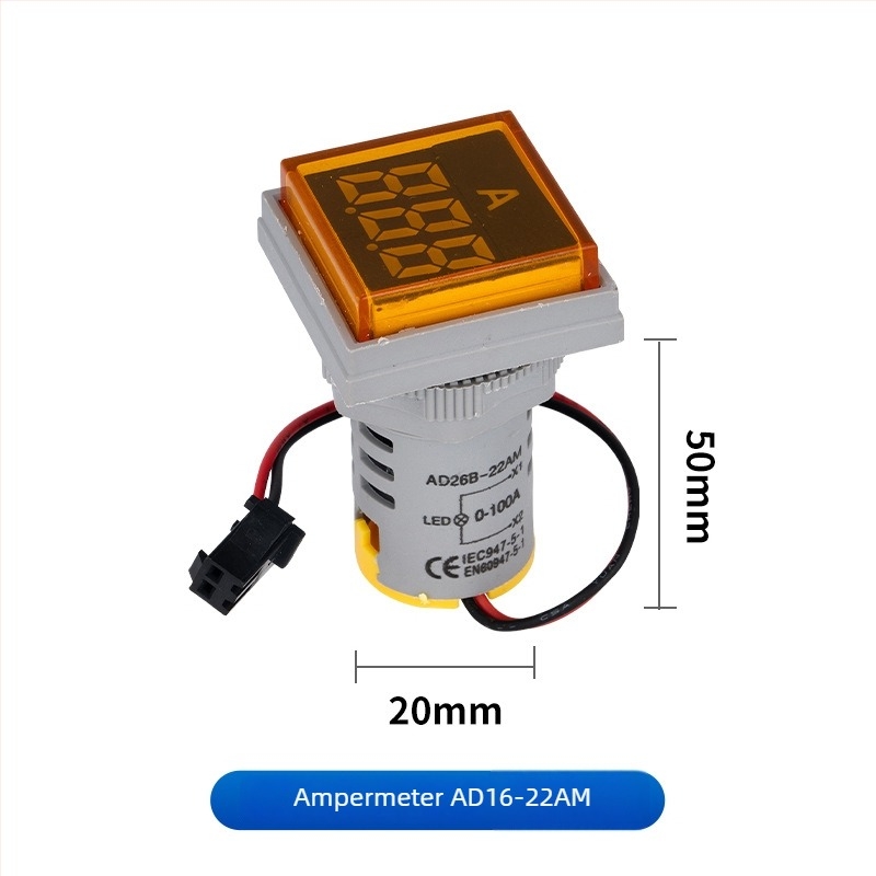 Seria Ad16 Voltmetru AC cu afișaj digital, indicator luminos integrat, buton rotund sau pătrat
