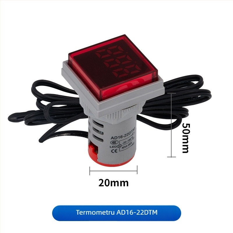 Seria Ad16 Voltmetru AC cu afișaj digital, indicator luminos integrat, buton rotund sau pătrat