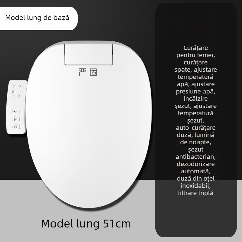 Capac de toaletă inteligent 110V, încălzire instantanee, ABS material, reglare temperatură apă, spălare posterior, încălzire inel șezut