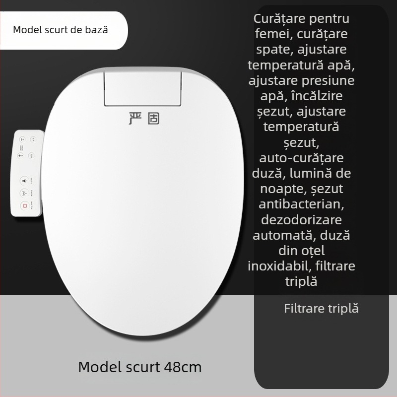 Capac de toaletă inteligent 110V, încălzire instantanee, ABS material, reglare temperatură apă, spălare posterior, încălzire inel șezut
