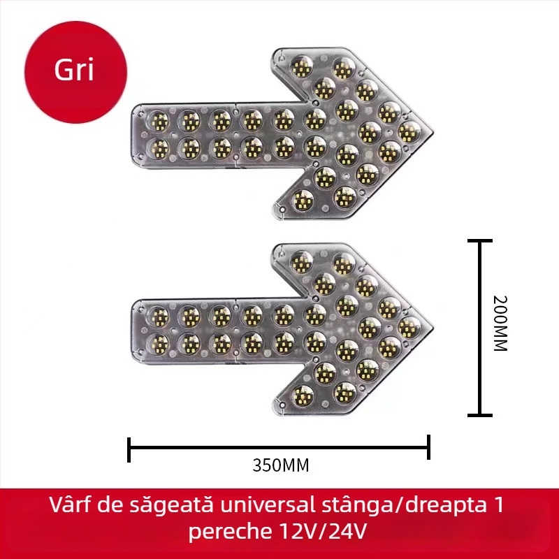 Indicator LED cu săgeată pentru camion de irigații – semnal de avertizare cu dublu flash, 12/24V