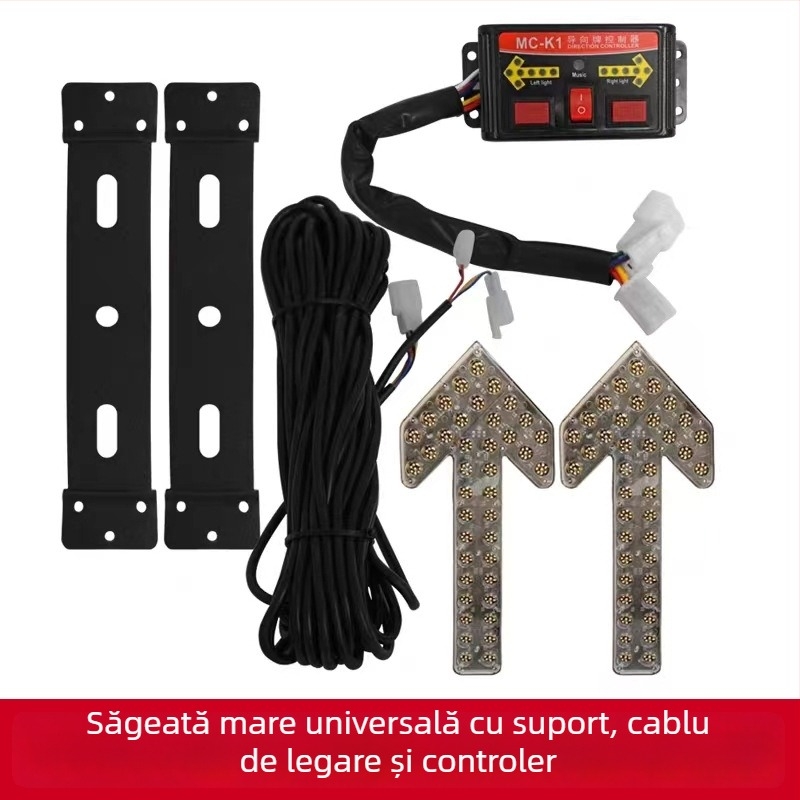 Indicator LED cu săgeată pentru camion de irigații – semnal de avertizare cu dublu flash, 12/24V