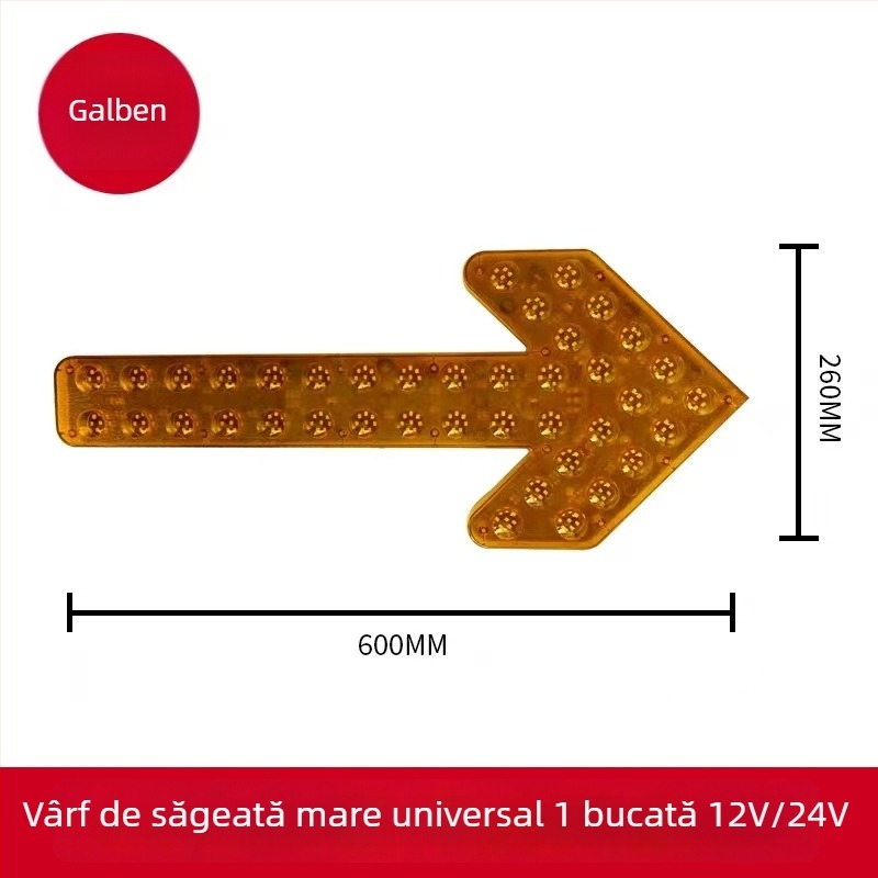 Indicator LED cu săgeată pentru camion de irigații – semnal de avertizare cu dublu flash, 12/24V