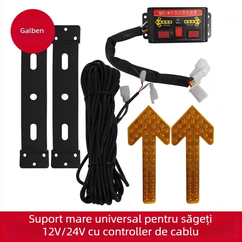 Indicator LED cu săgeată pentru camion de irigații – semnal de avertizare cu dublu flash, 12/24V