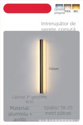 Lampa de perete, stil minimalist modern (abajur din aluminiu; LED; 220V; 600)