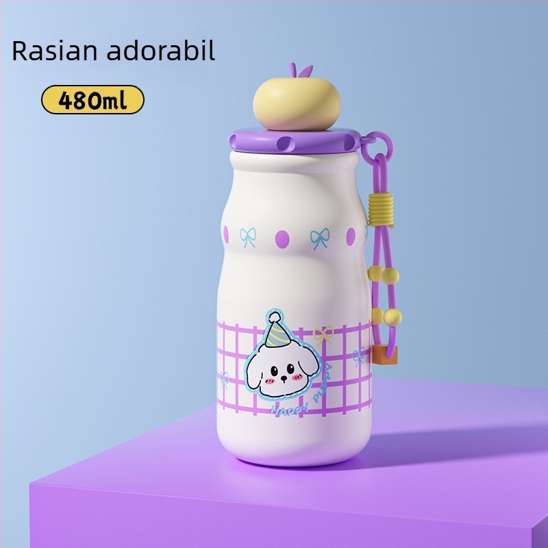 Ceșuță izolată cu pai și strecurător de ceai – interior din oțel inoxidabil 316, exterior din oțel inoxidabil 304, izolație 6–12 ore