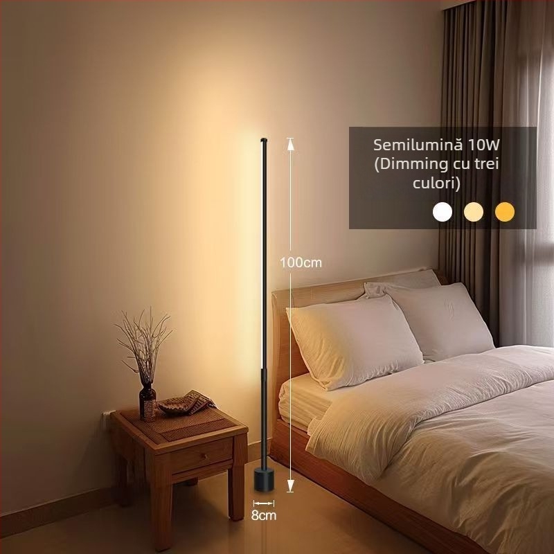 Lampă de podea LED – design Nordic simplu, protecție ochi, lampă de colț pentru living, acoperire 3–5 m²