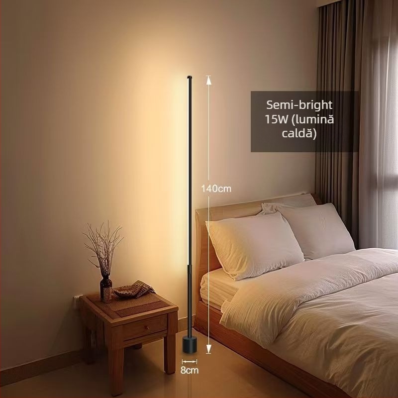 Lampă de podea LED – design Nordic simplu, protecție ochi, lampă de colț pentru living, acoperire 3–5 m²