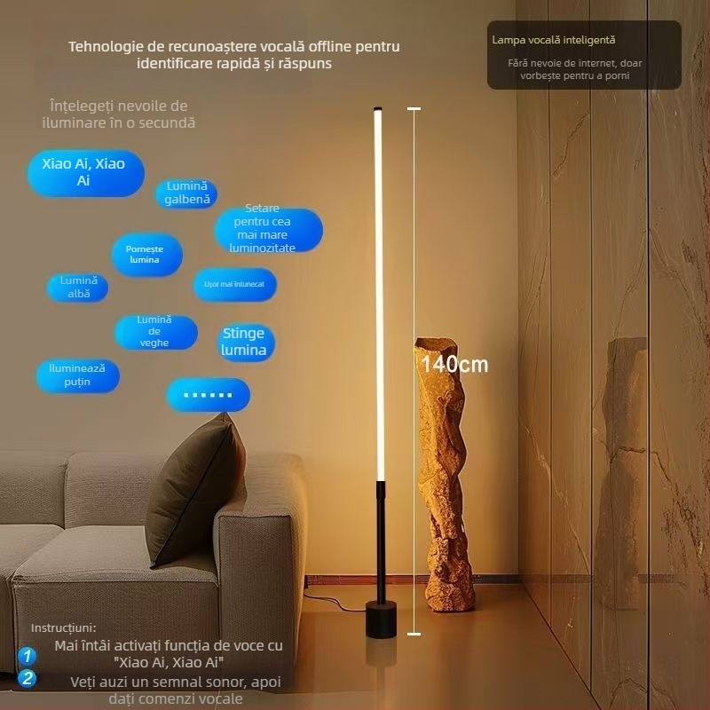Lampă de podea LED – design Nordic simplu, protecție ochi, lampă de colț pentru living, acoperire 3–5 m²