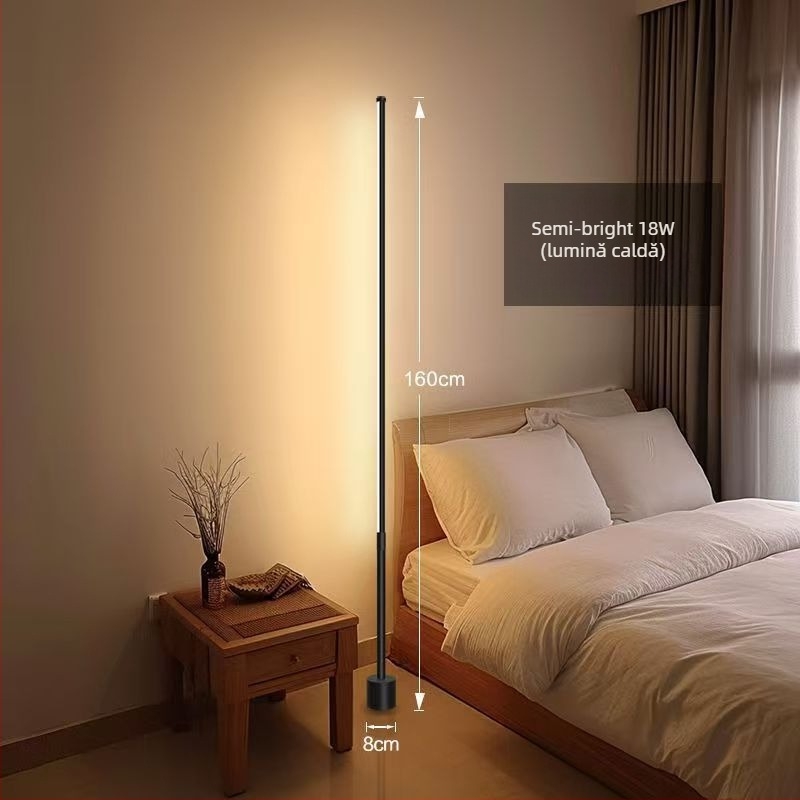 Lampă de podea LED – design Nordic simplu, protecție ochi, lampă de colț pentru living, acoperire 3–5 m²