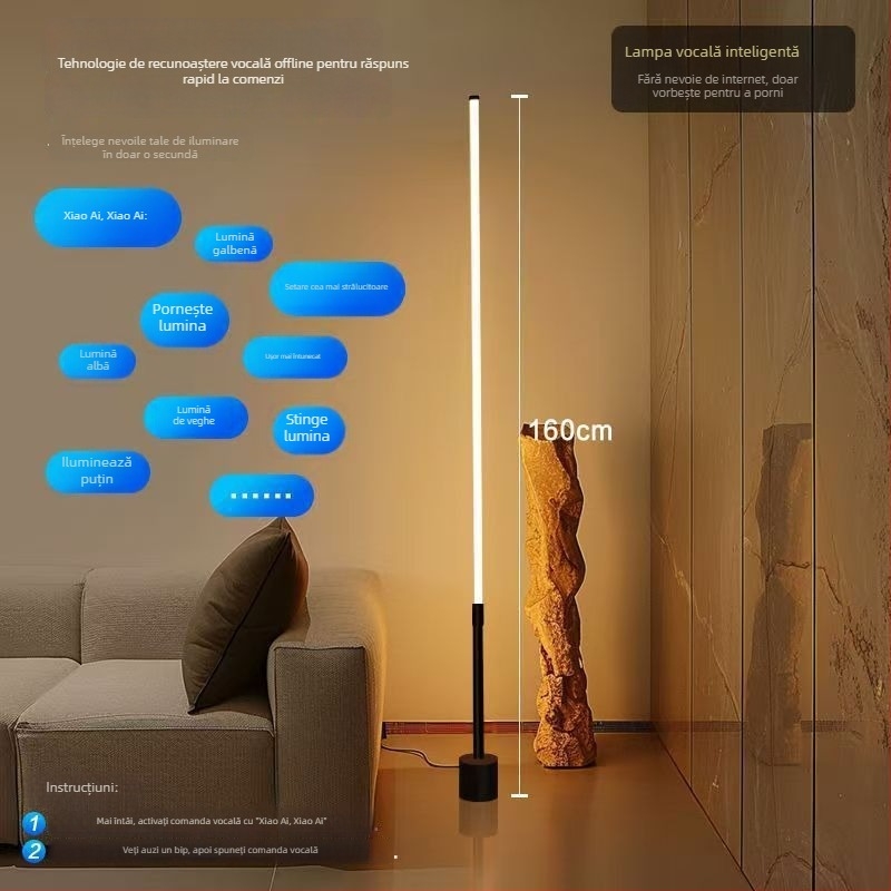 Lampă de podea LED – design Nordic simplu, protecție ochi, lampă de colț pentru living, acoperire 3–5 m²