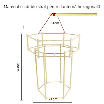 Kit DIY Cadru de Lampă din Bambus cu Schelet Dragon, Fără Electricitate, Ambalaj Opp Bag, Pentru Festivalul de Primăvară, Vârsta 7–14