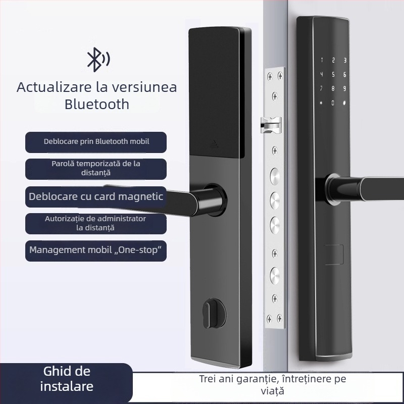 Lacăt de apartament cu parolă, lacăt inteligent pentru locuințe în chirie, gestionare la distanță, acces cu amprentă pentru chiriași, lacăt inteligent Tuya