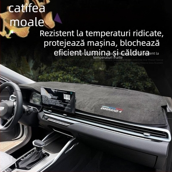 Covoraș suede pentru interiorul mașinii – covor pentru consola centrală, protecție la lumină, cu siglă de marcă, licențiat oficial pentru Emgrand Longteng a patra generație, 22–25