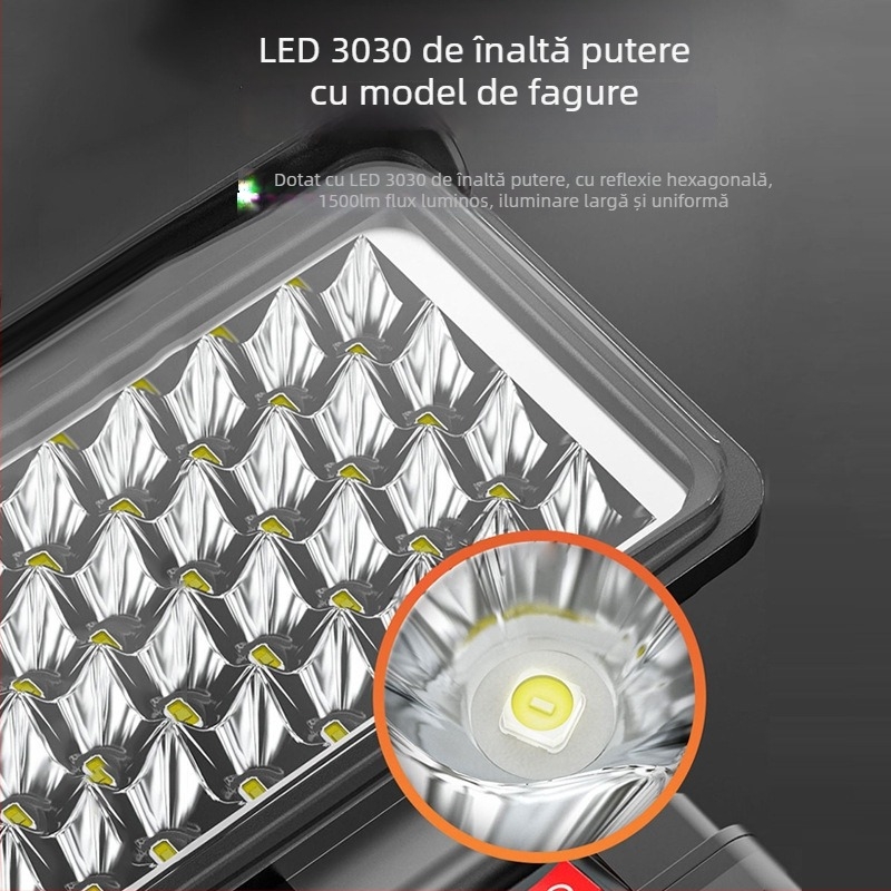 Miaoyou lampă de lucru cu LED, alimentată cu baterie litiu, pentru exterior și iluminare de urgență