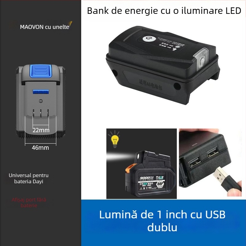 Miaoyou lampă de lucru cu LED, alimentată cu baterie litiu, pentru exterior și iluminare de urgență