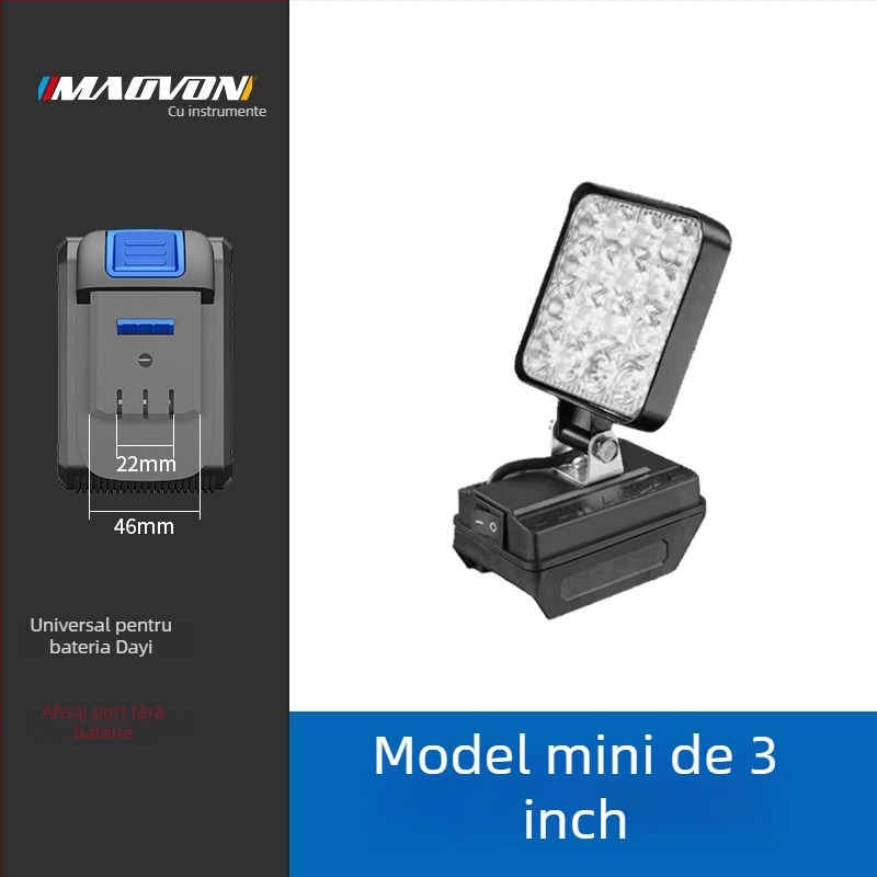 Miaoyou lampă de lucru cu LED, alimentată cu baterie litiu, pentru exterior și iluminare de urgență