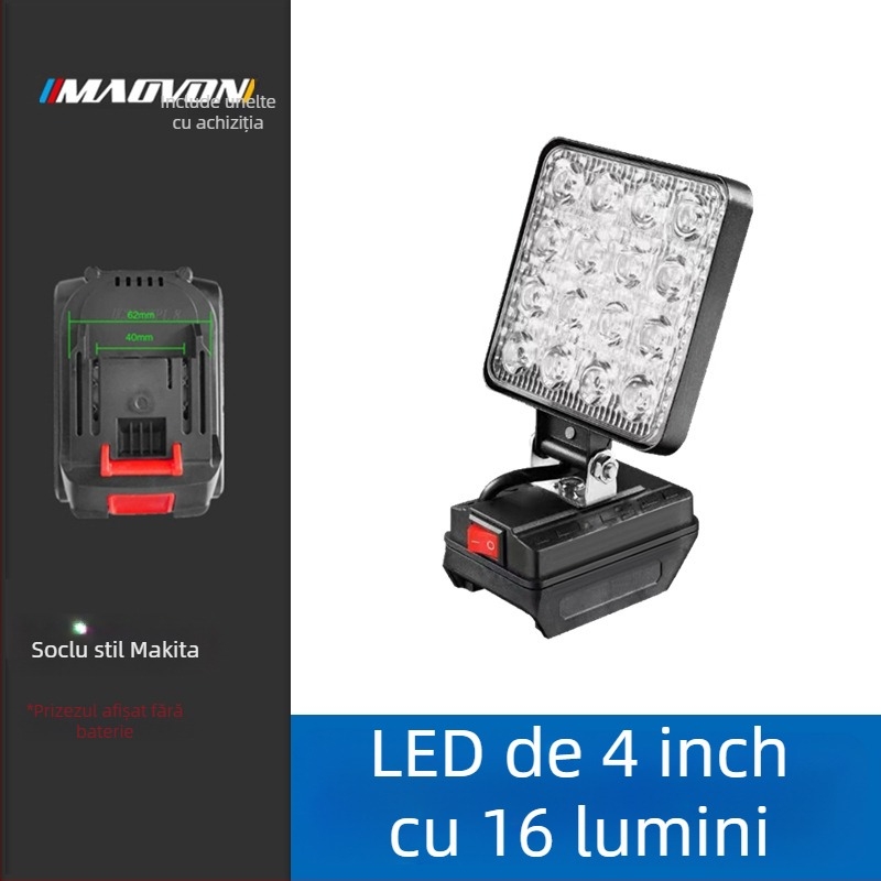 Miaoyou lampă de lucru cu LED, alimentată cu baterie litiu, pentru exterior și iluminare de urgență
