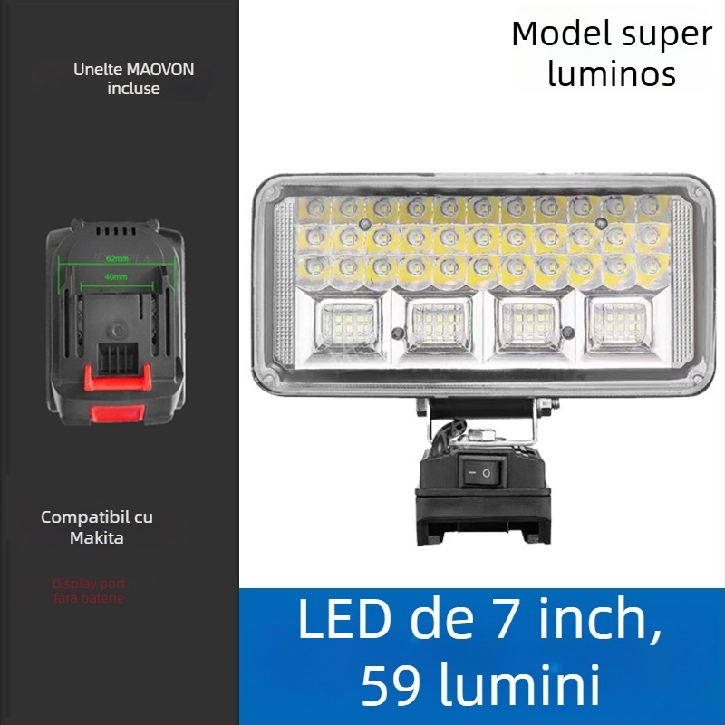 Miaoyou lampă de lucru cu LED, alimentată cu baterie litiu, pentru exterior și iluminare de urgență