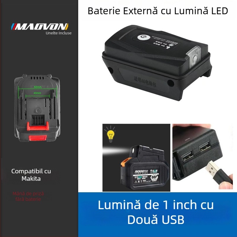 Miaoyou lampă de lucru cu LED, alimentată cu baterie litiu, pentru exterior și iluminare de urgență