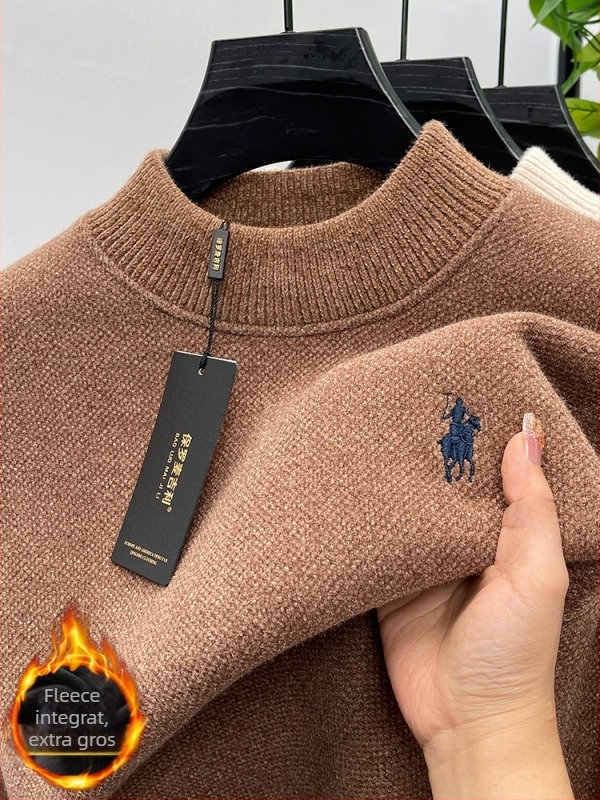 Pulover tricotat chenille cu căptușeală din blană de iepure – mâneci lungi, croială lejeră, cald