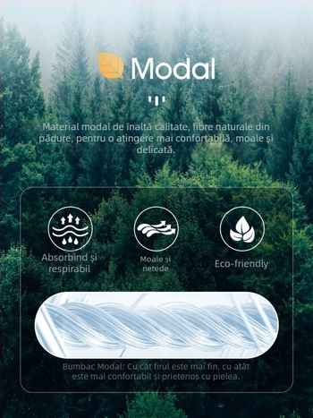 Tricou de bază pentru bărbați, din amestec modal-cotton-elastan, mâneci lungi, guler rotund, croială mulată