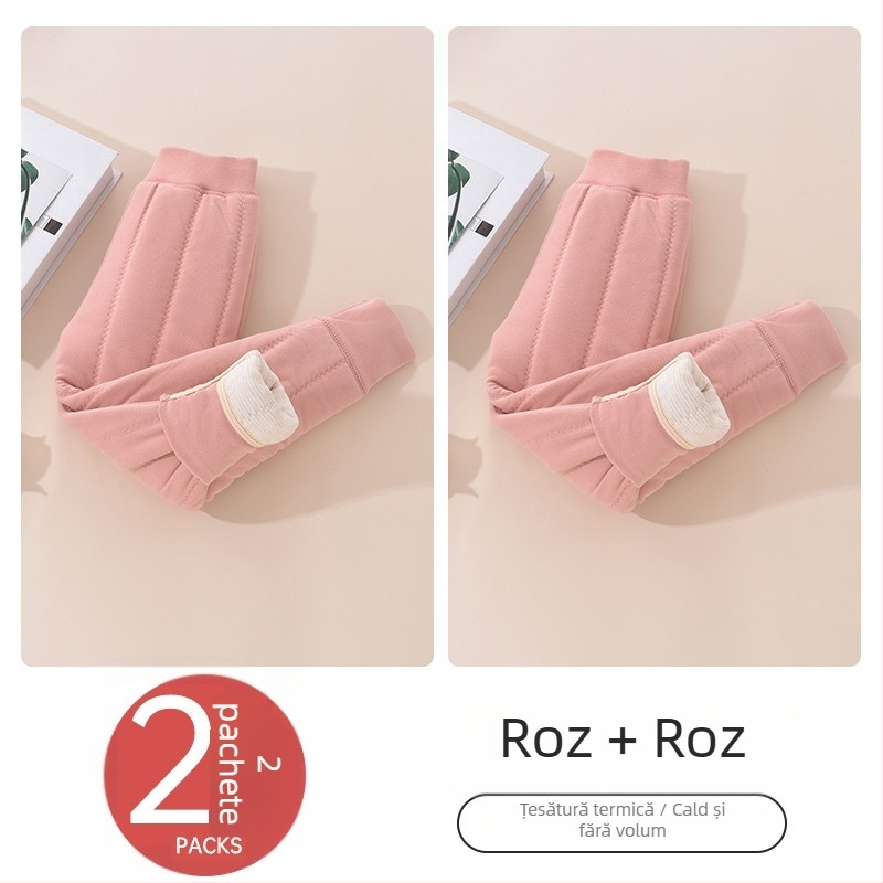 Pantaloni interiori termici cu fleece pentru copii, iarnă, unisex, talie medie, material poliester 93%, țesătură Derong, pentru copii 3–8 ani