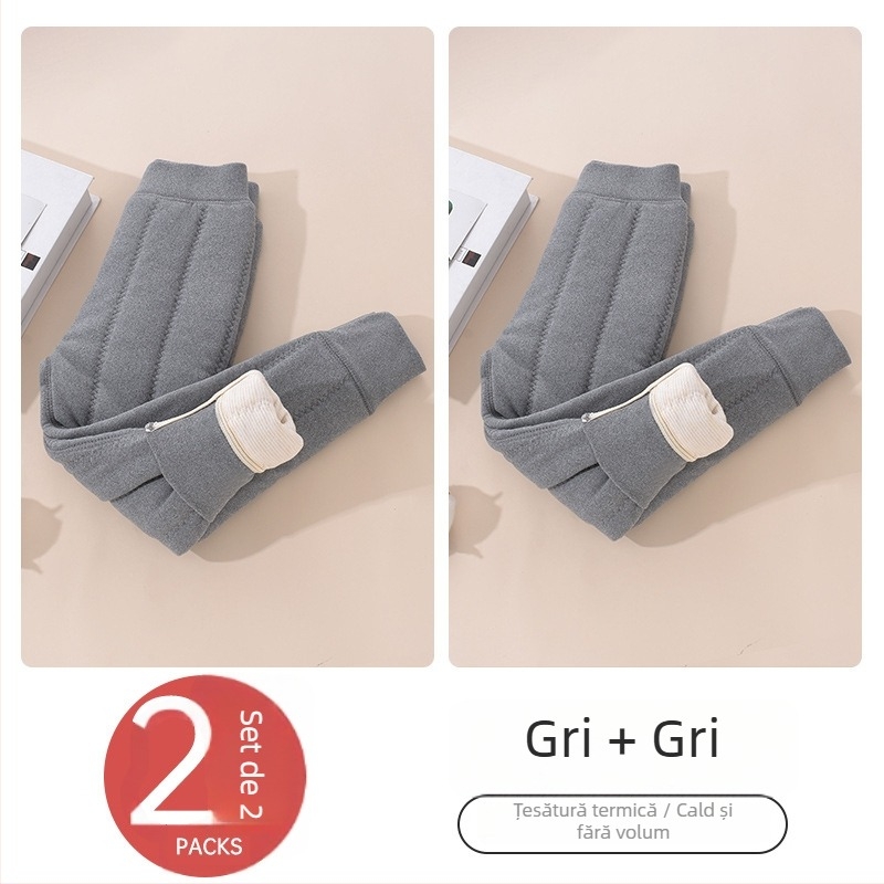 Pantaloni interiori termici cu fleece pentru copii, iarnă, unisex, talie medie, material poliester 93%, țesătură Derong, pentru copii 3–8 ani