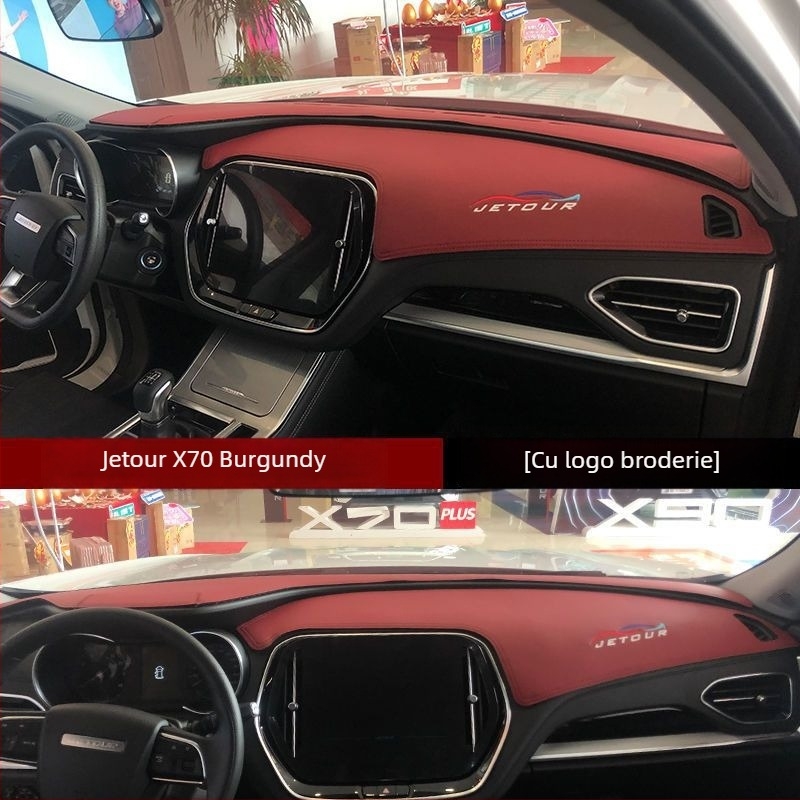 Covor interior de protecție solară cu bază antiderapantă, pentru Jietu X70Plus 90, broderie din piele, imprimare de logo, marcă privată autorizată