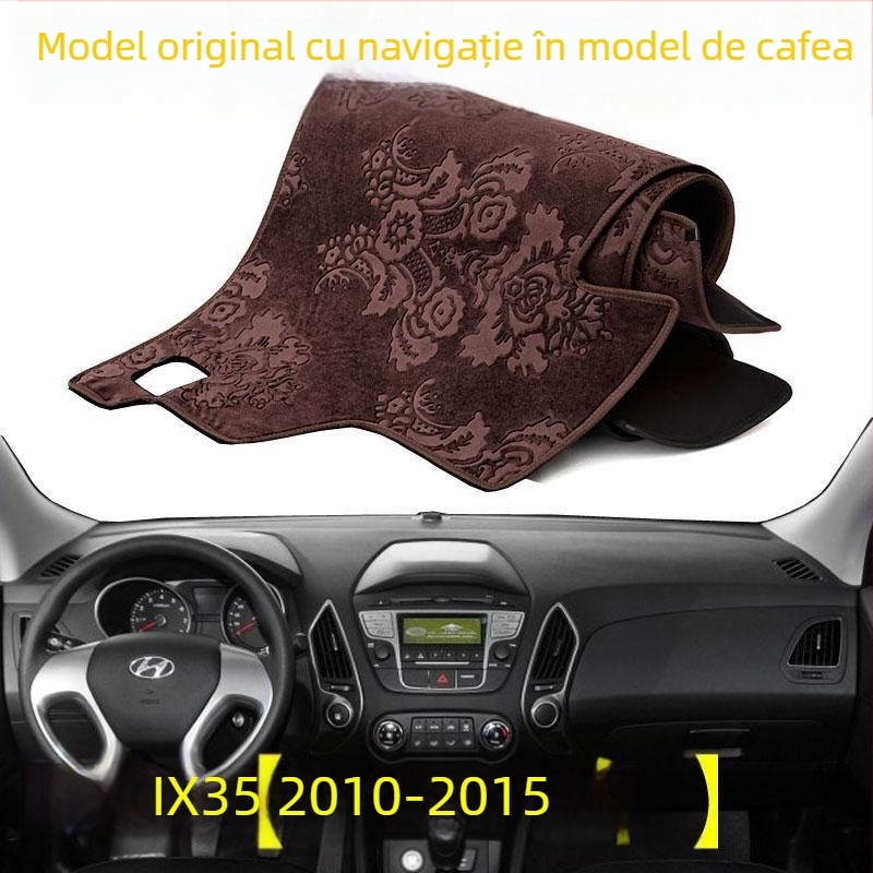 Covoraș pentru protecția bordului Hyundai ix35 – pluș, izolație termică, logo imprimat, marcă privată autorizată