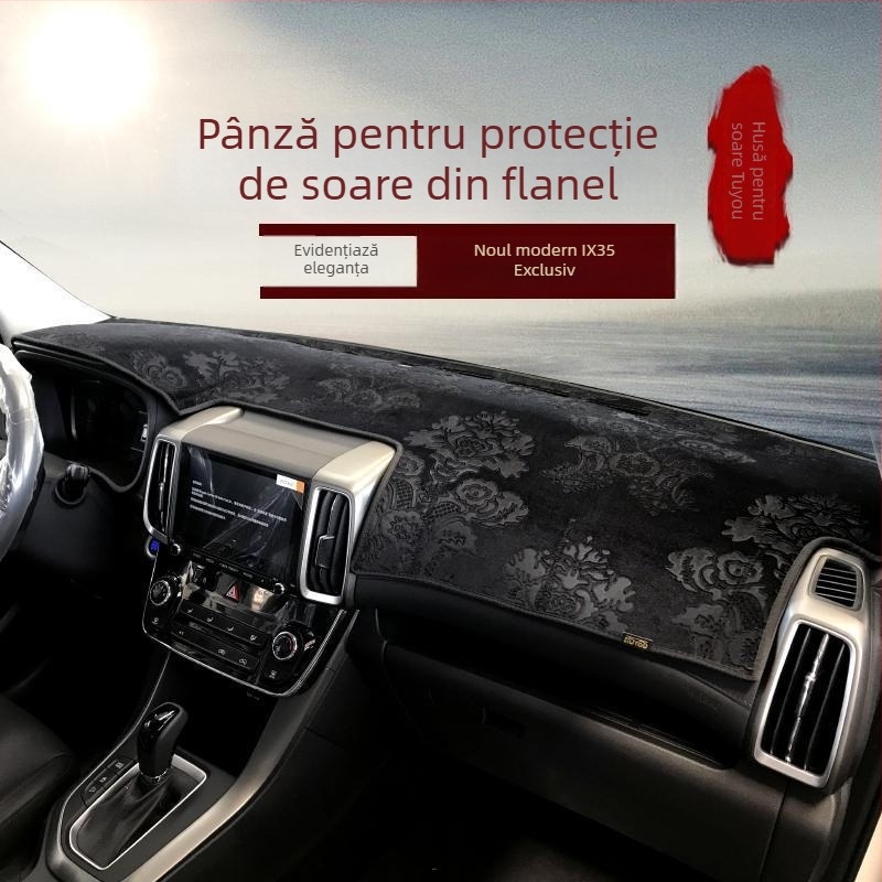 Covoraș pentru protecția bordului Hyundai ix35 – pluș, izolație termică, logo imprimat, marcă privată autorizată