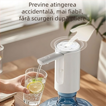 Pompa electrică pliabilă pentru dozator de apă îmbuteliată cu afișaj tactil, model D36, alimentare USB, 5V, 5W