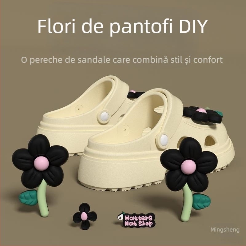 Sandale Mary Jane cu perforații pentru femei, talpă groasă 2–3 cm, partea superioară din PVC, stil casual de vară