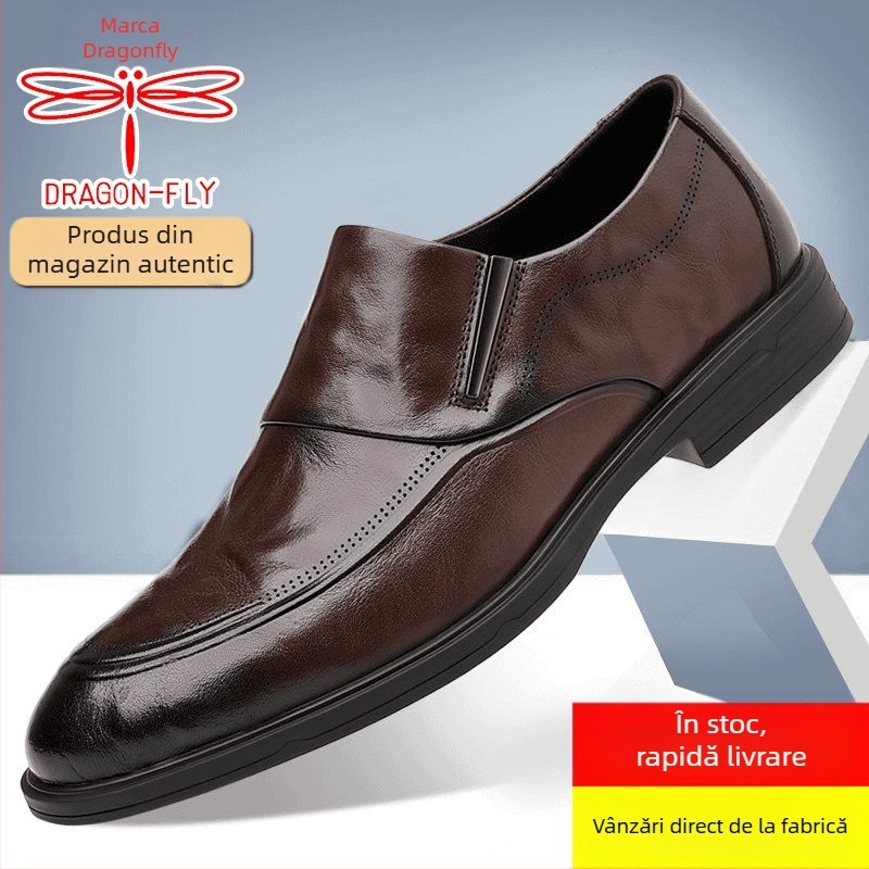 Pantofi bărbați cu vârf ascuțit, din velur de vacă, talpă vulcanizată, branț din lână, căptușeală din piele de cerb, stil retro