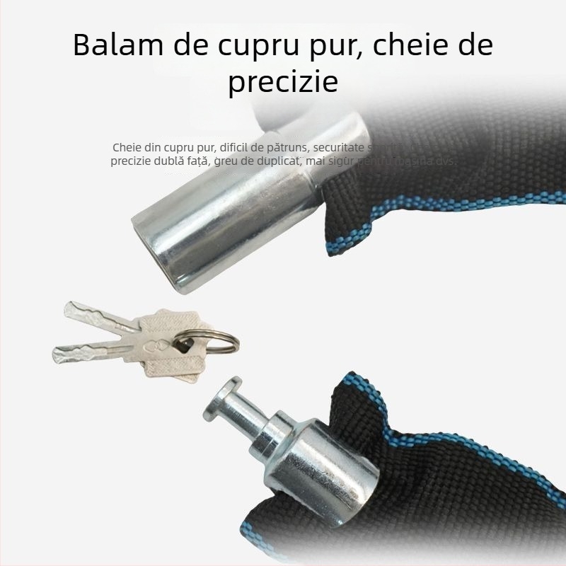Lanț anti-furt pentru biciclete – lanț portabil, gros și prelungit, potrivit pentru biciclete electrice și de munte