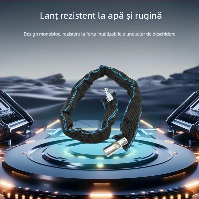 Lanț anti-furt pentru biciclete – lanț portabil, gros și prelungit, potrivit pentru biciclete electrice și de munte