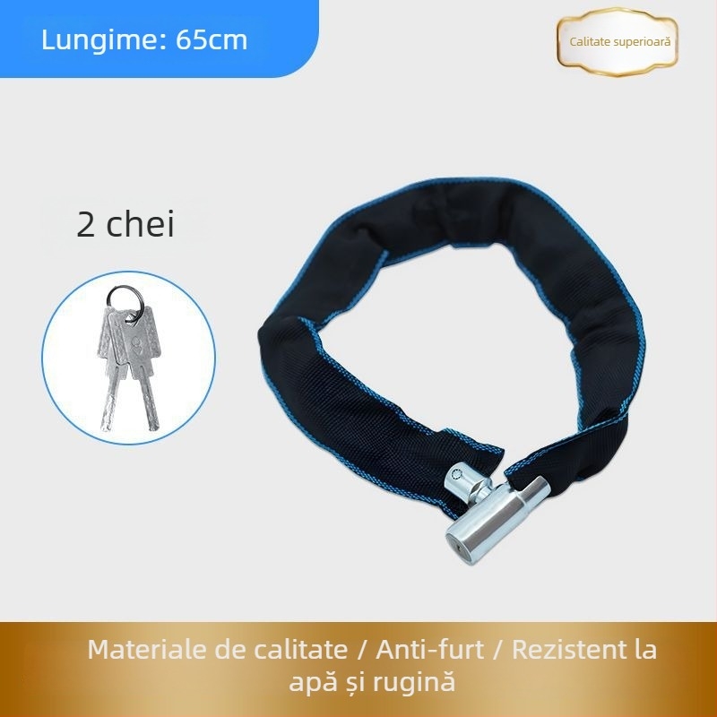 Lanț anti-furt pentru biciclete – lanț portabil, gros și prelungit, potrivit pentru biciclete electrice și de munte