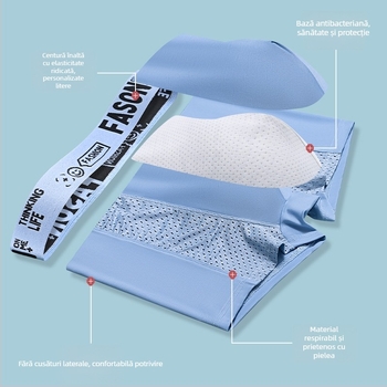 Boxeri bărbați din ice silk, respirabili, uscare rapidă, antibacterieni, țesătură tricotată