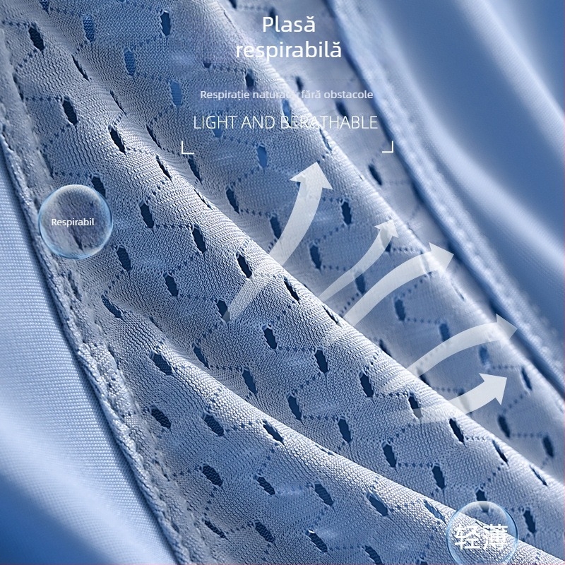 Boxeri bărbați din ice silk, respirabili, uscare rapidă, antibacterieni, țesătură tricotată