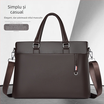Geantă de afaceri, stil urban minimalist, material PU, căptușeală din canvas, ideală pentru călătoriile de afaceri