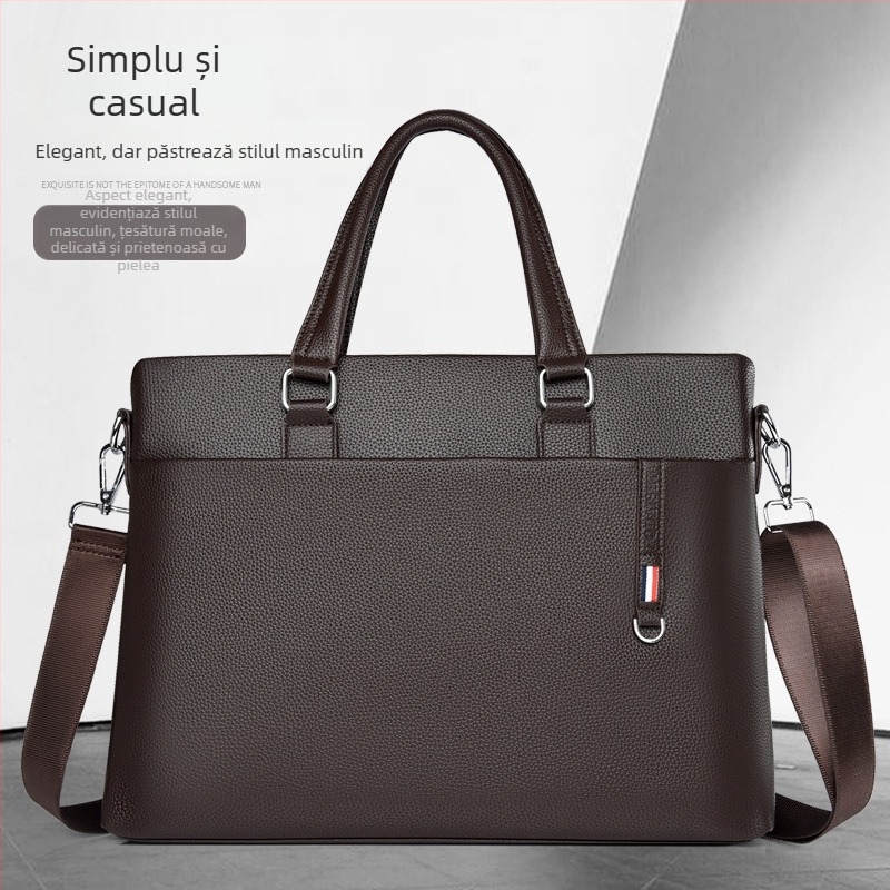 Geantă de afaceri, stil urban minimalist, material PU, căptușeală din canvas, ideală pentru călătoriile de afaceri