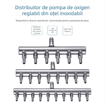Valve din oțel inoxidabil pentru acvariu, divizor de oxigen cu întrerupător independent, regulator pentru conducta de oxigen, greutate 48–279 g