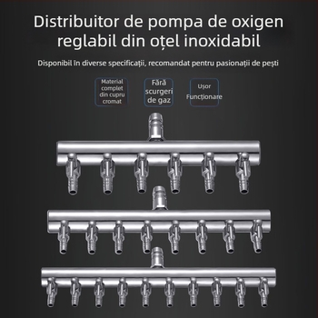 Valve din oțel inoxidabil pentru acvariu, divizor de oxigen cu întrerupător independent, regulator pentru conducta de oxigen, greutate 48–279 g