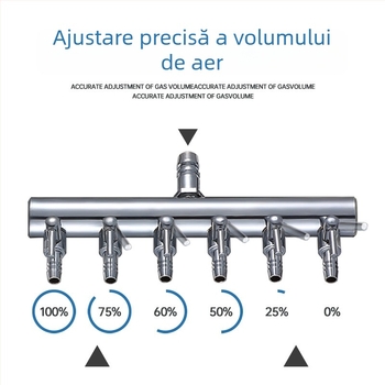 Valve din oțel inoxidabil pentru acvariu, divizor de oxigen cu întrerupător independent, regulator pentru conducta de oxigen, greutate 48–279 g